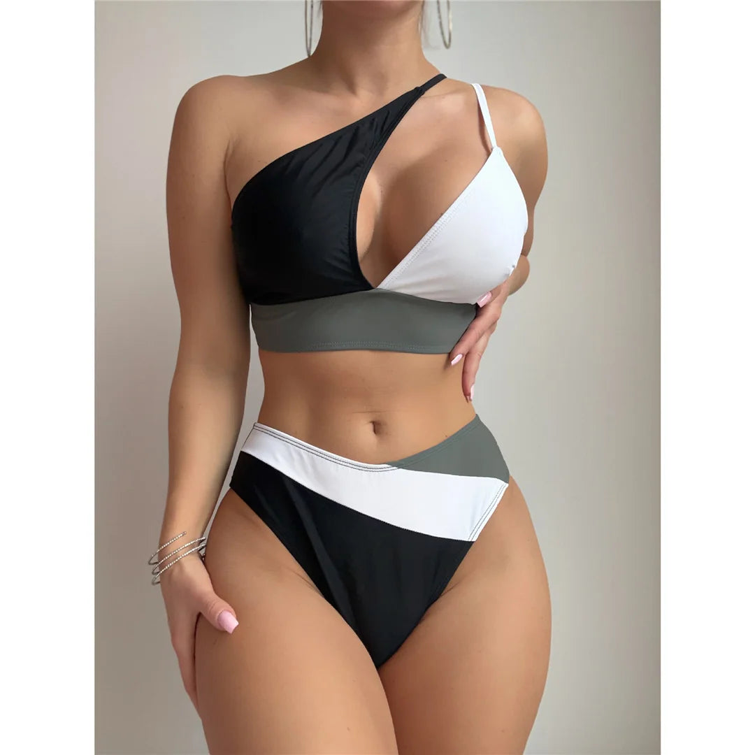 Eclipse Cutout One Shoulder Bikini Sunset and Swim