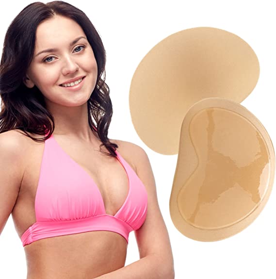 Bikini Chest Pads Push Up Set  Sunset and Swim Skin Colored - 2 pack One Size 