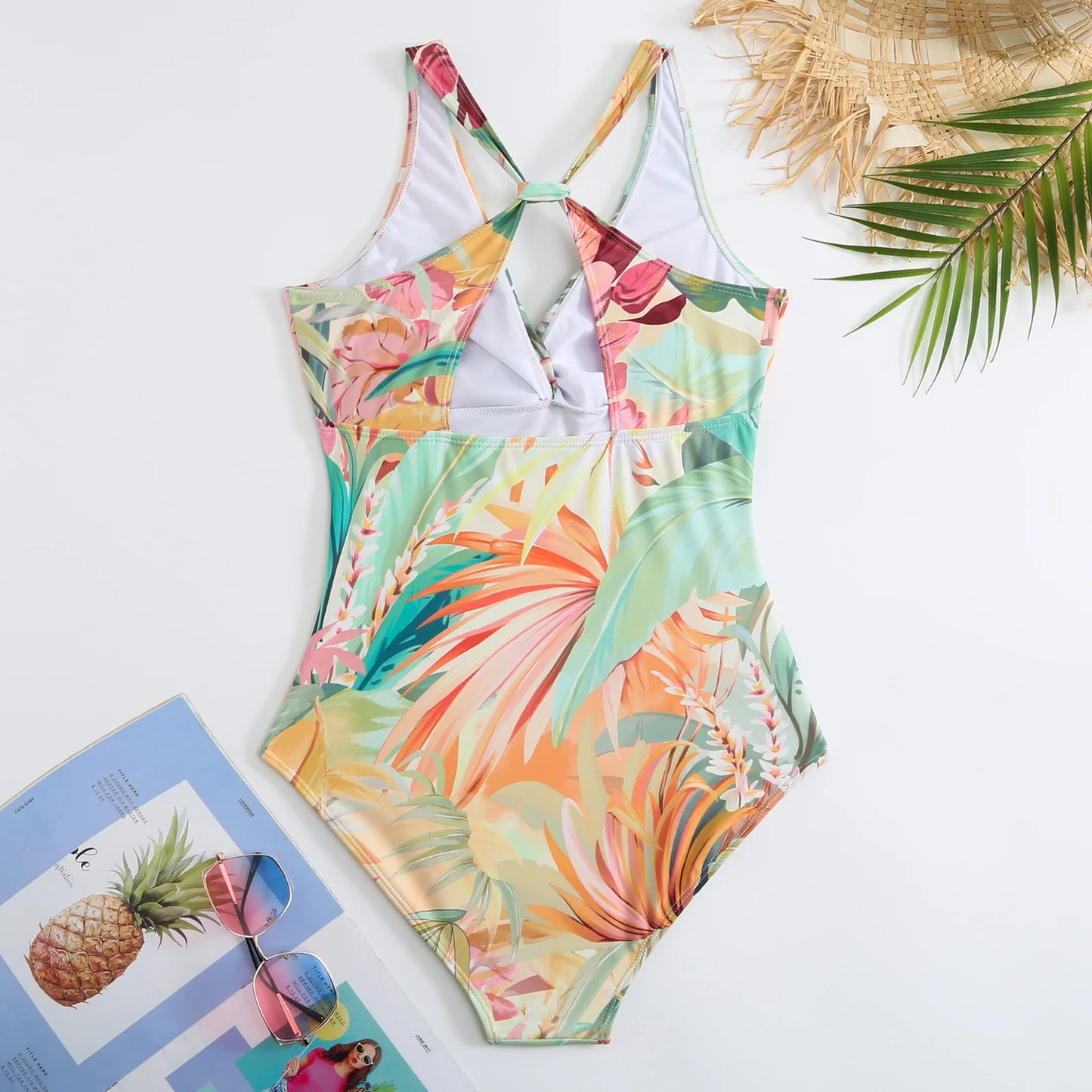 Tropical Oasis Full Coverage One-Piece Swimsuit Sunset and Swim   