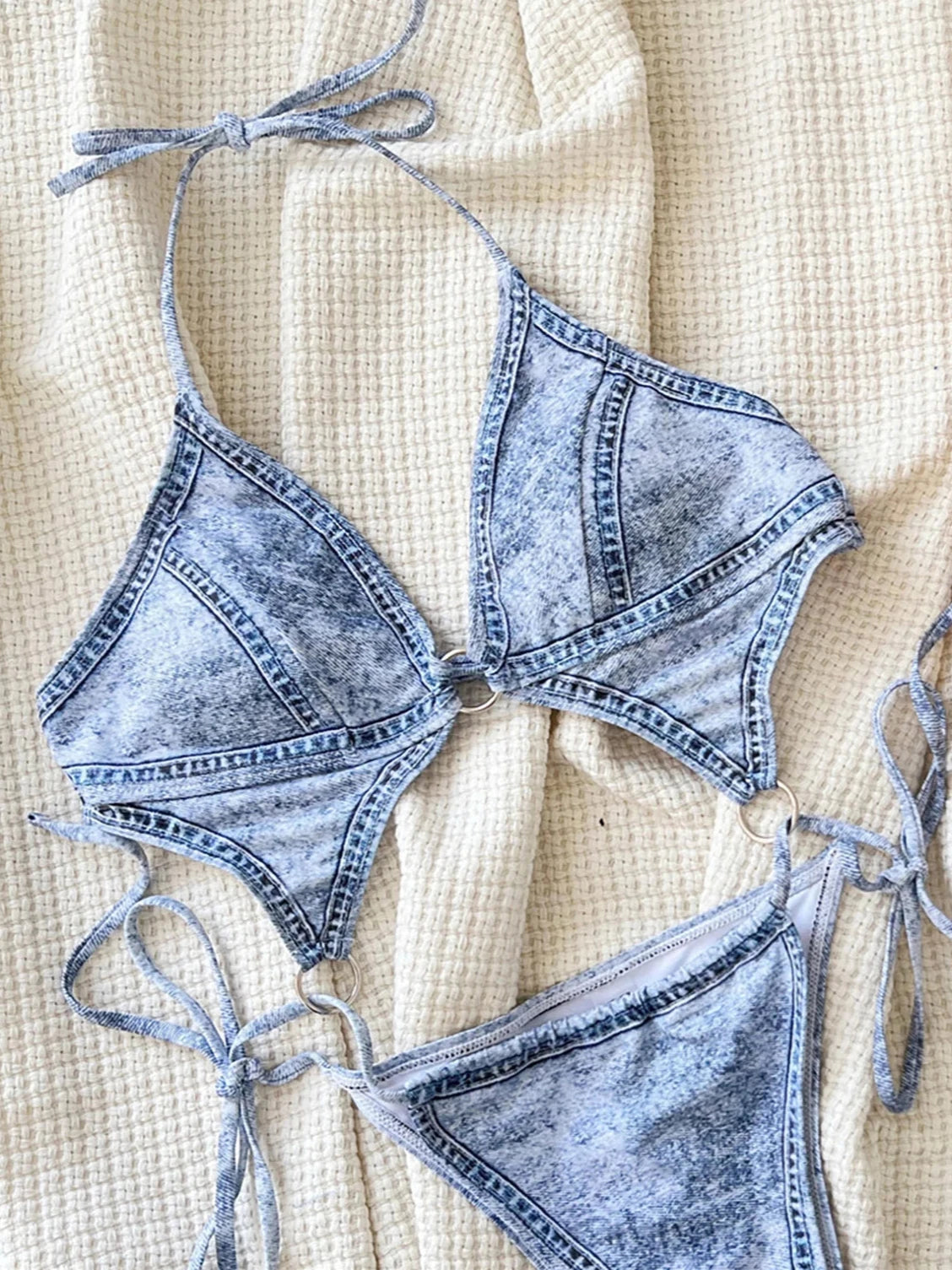 Ocean Denim Breeze Cutout Monokini Sunset and Swim   