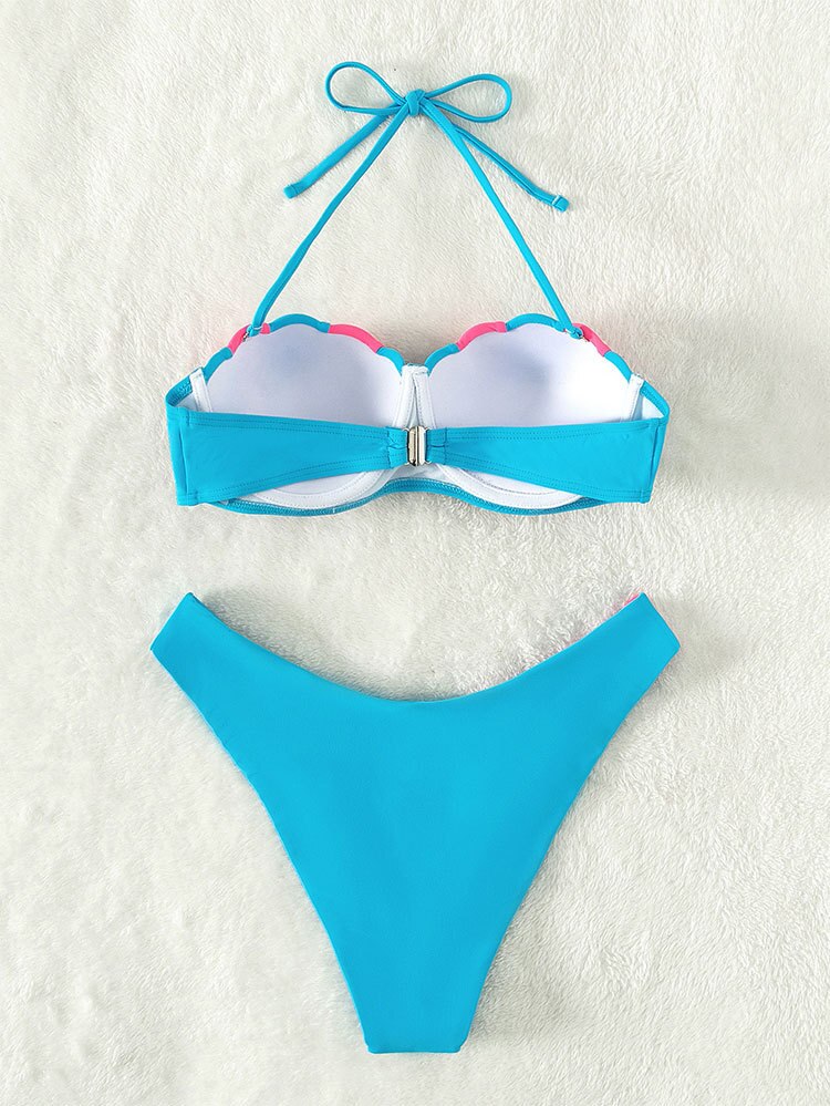 Mermaid Color block Bikini  Sunset and Swim   