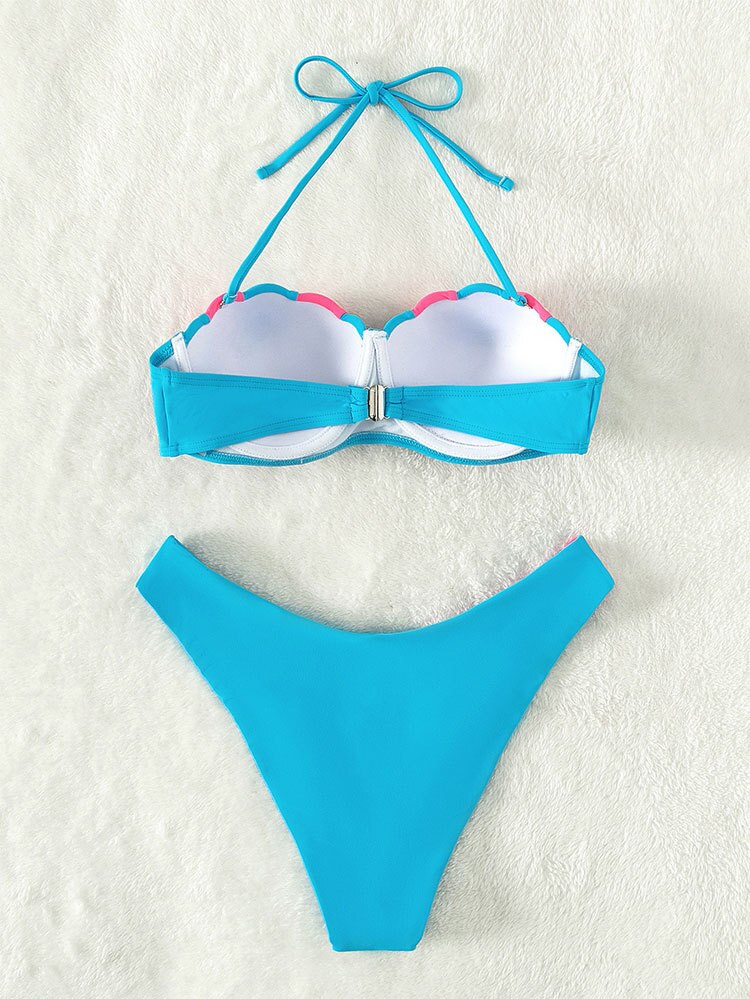 Mermaid Color block Bikini Sunset and Swim   