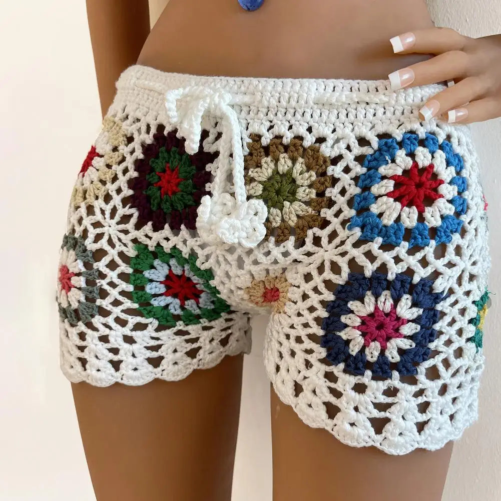 Boho Bloom Crochet Shorts Sunset and Swim   