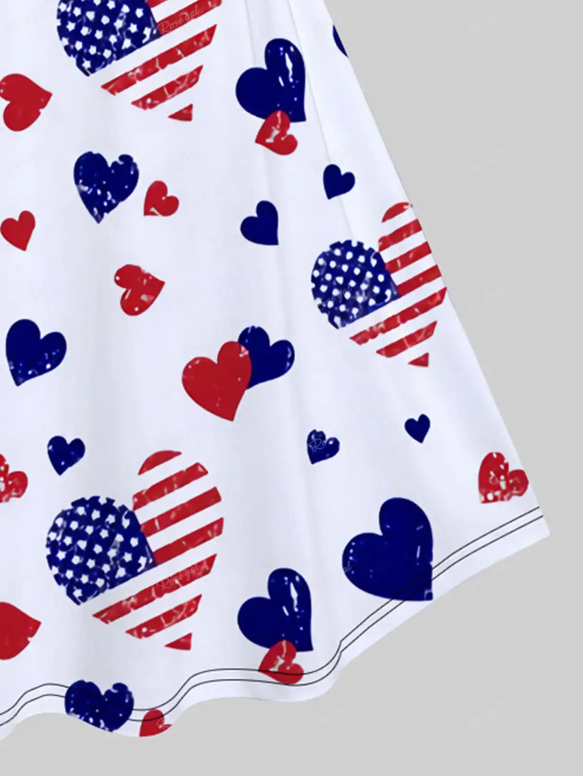 Plus Size American Flag Heart Dress Sunset and Swim   