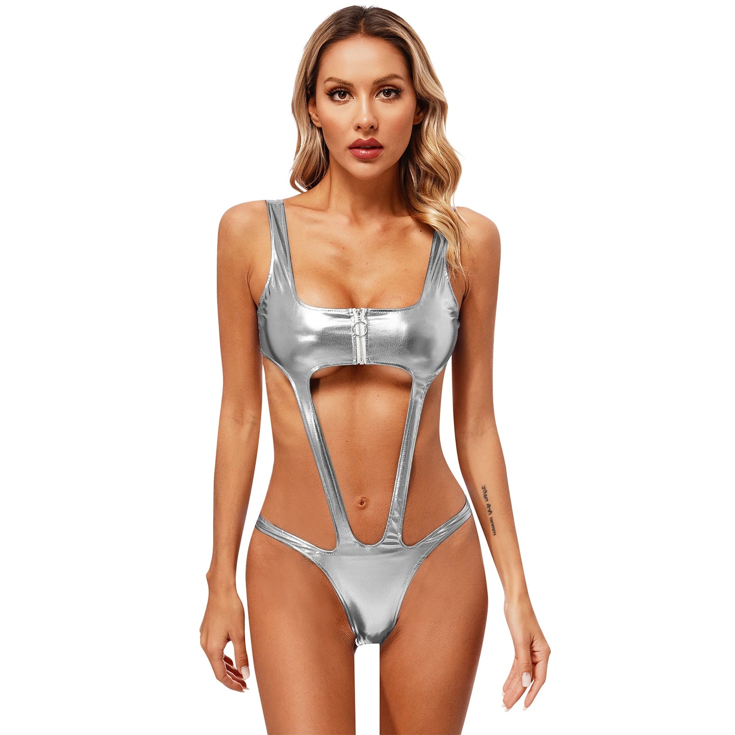 Celestial Goddess Harness Metallic Cut Out Swimsuit Monokini Sunset and Swim   