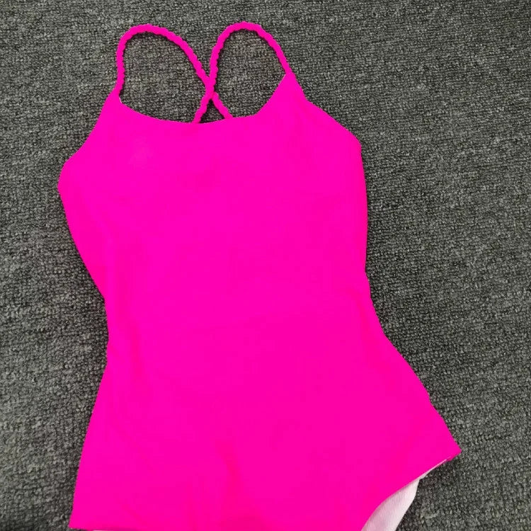 Sunset and Swim Sexy Strappy Open Back One Piece Pink Swimsuit  Sunset and Swim   