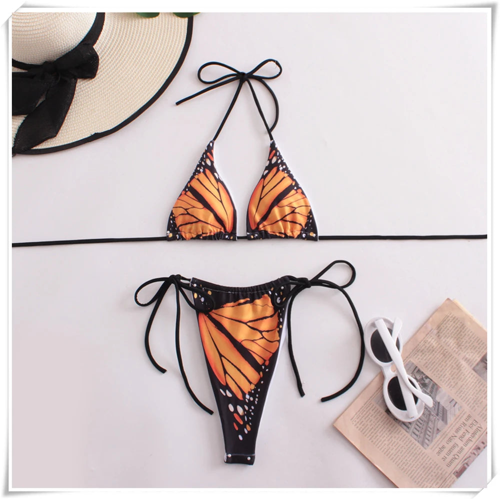 Butterfly Dream Triangle Thong Bikini  Sunset and Swim   