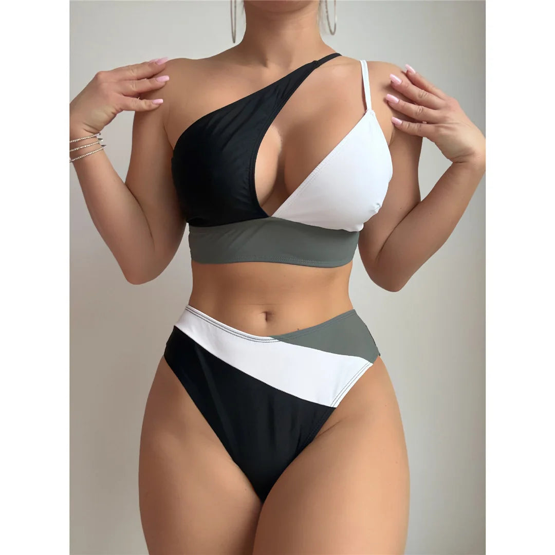 Eclipse Cutout One Shoulder Bikini Sunset and Swim