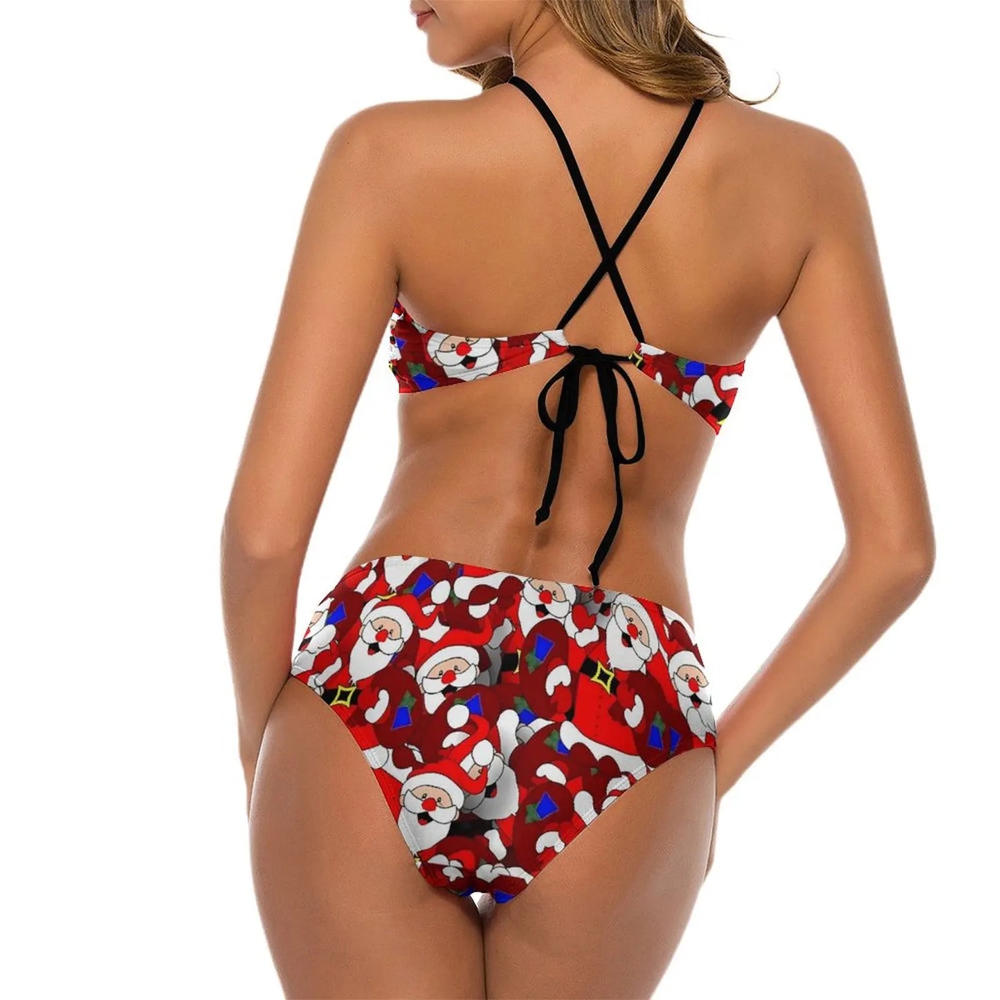 Sexy Christmas Bikinis Set Santa Claus Stylish Bikini Swimsuit Push Up Strap Swimwear Custom Swimsuits Sunset and Swim   