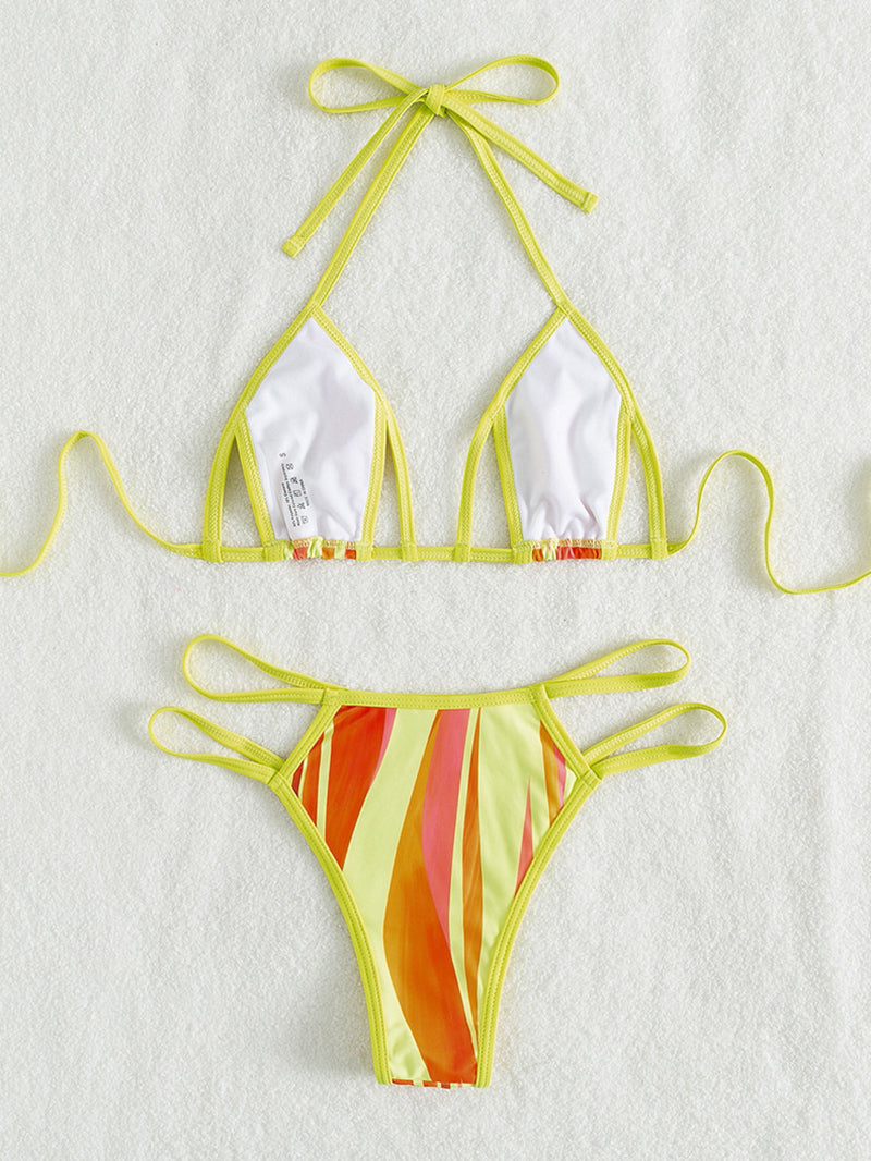 Alluring Cut Out Micro Kini  Sunset and Swim   
