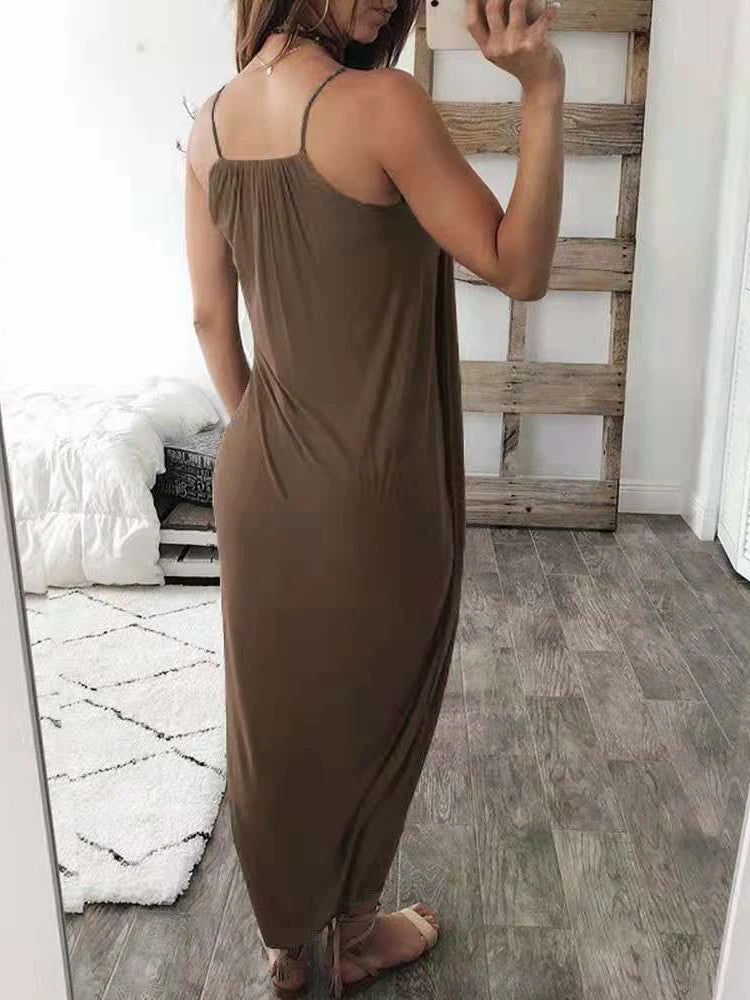 Effortless Flow Slit Maxi Dress Sunset and Swim