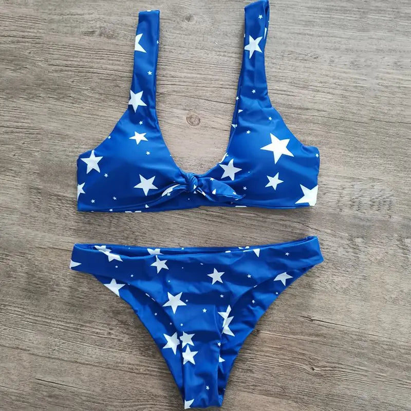 Star Spangled Bow Bikini Sunset and Swim   