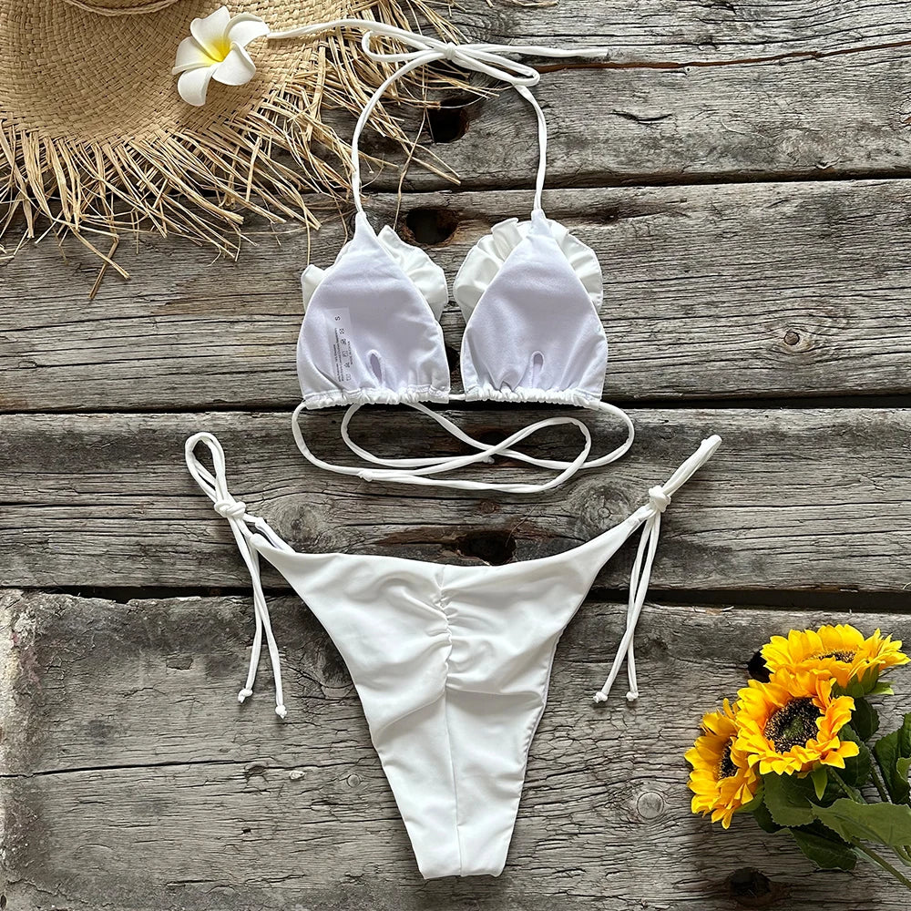 Blooming Paradise Brazilian 3D Floral Bikini  Sunset and Swim   