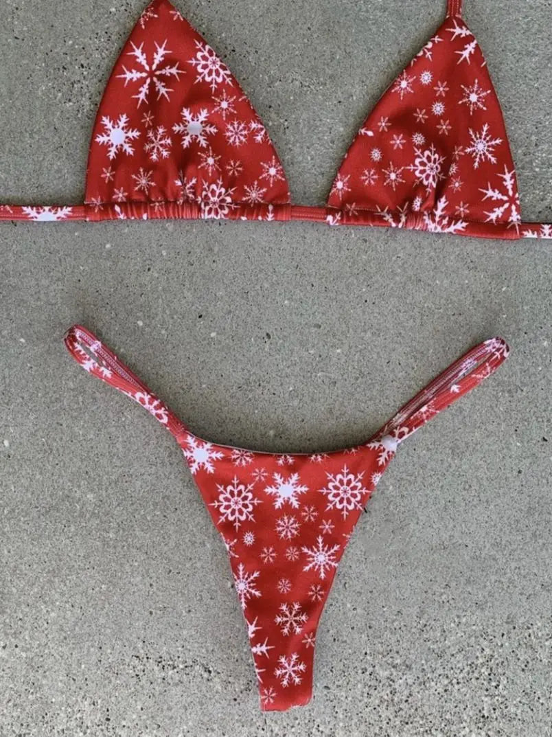 Christmas Micro Thong Bikini Sunset and Swim