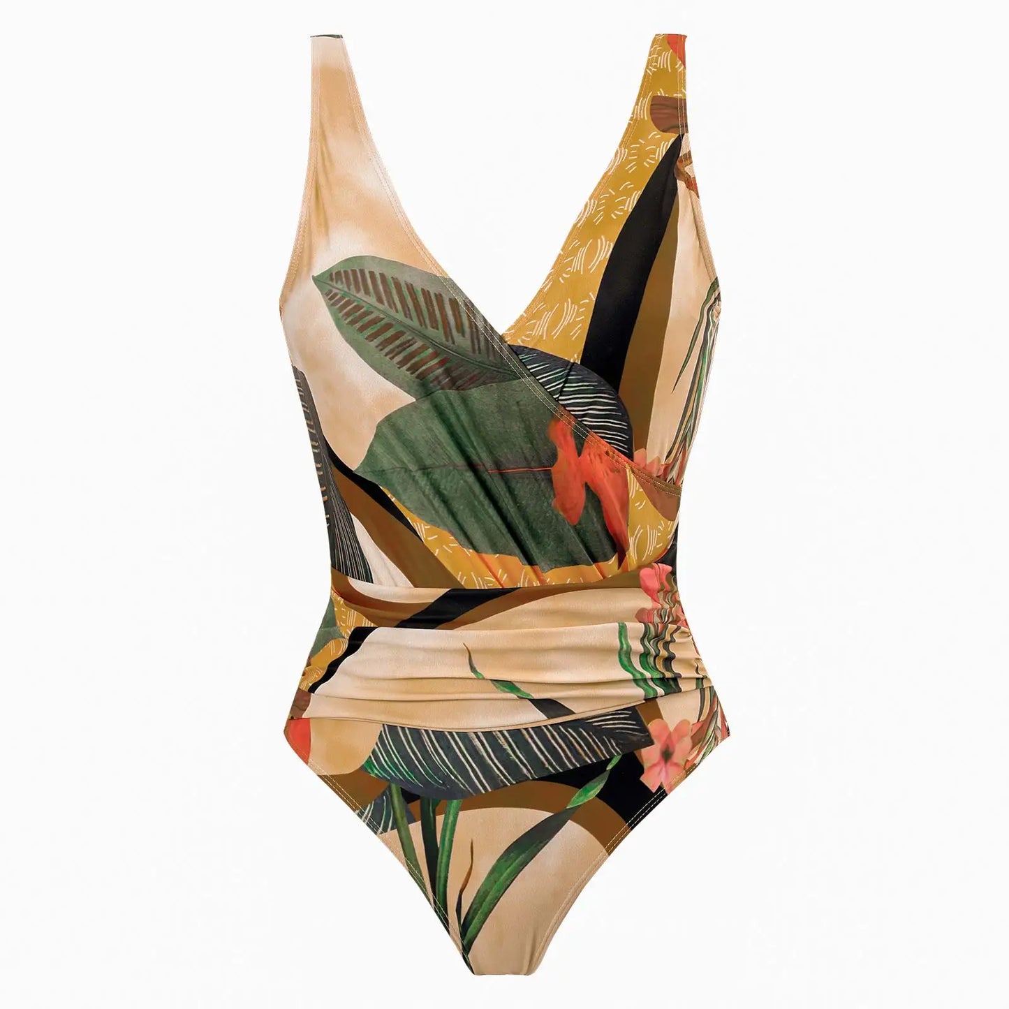 Tropical Oasis Full Coverage One-Piece Swimsuit Sunset and Swim   