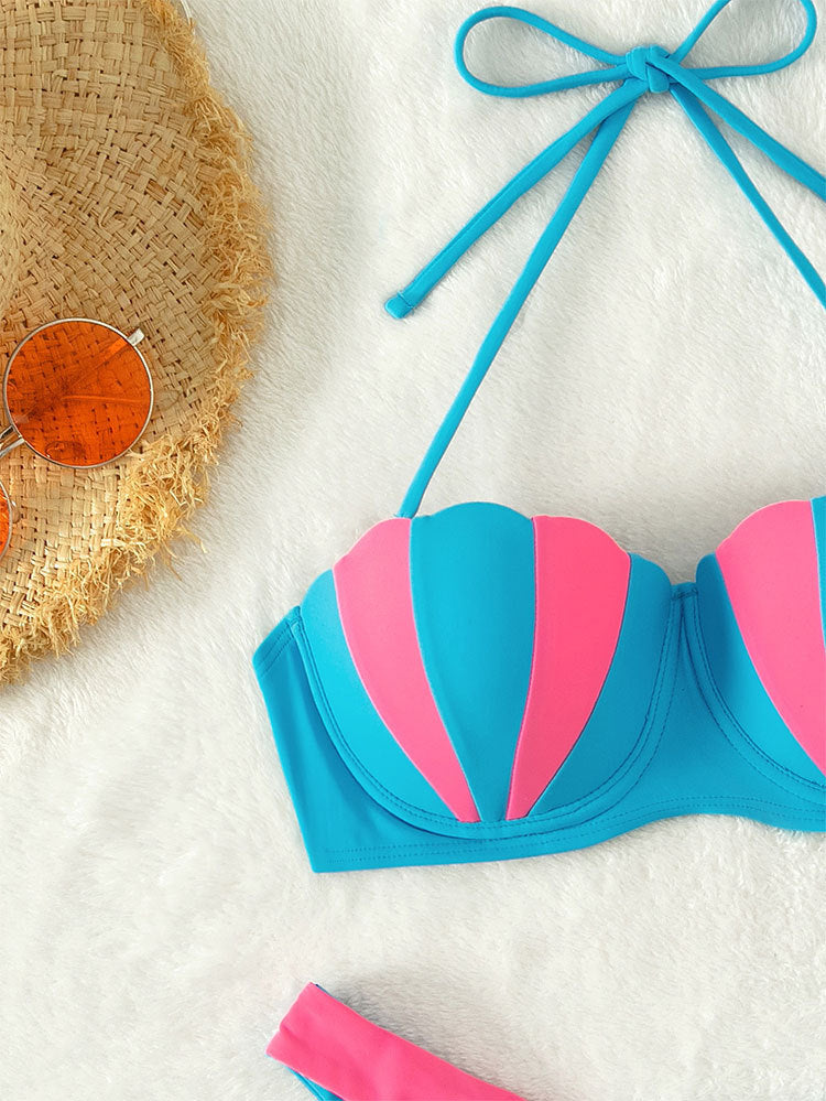 Mermaid Color block Bikini  Sunset and Swim   