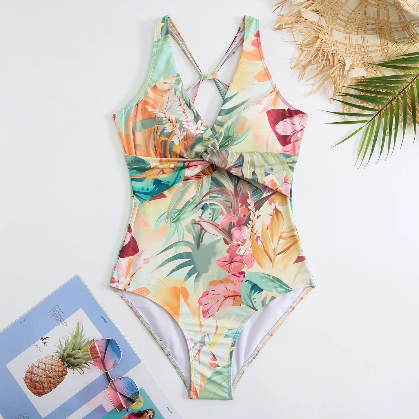 Tropical Oasis Full Coverage One-Piece Swimsuit Sunset and Swim   