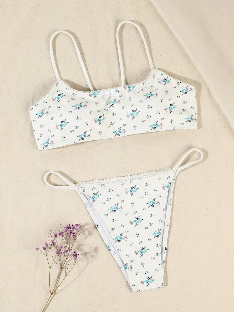 Sweet Summer Floral Bow Bikini Set with Skirt Sunset and Swim   