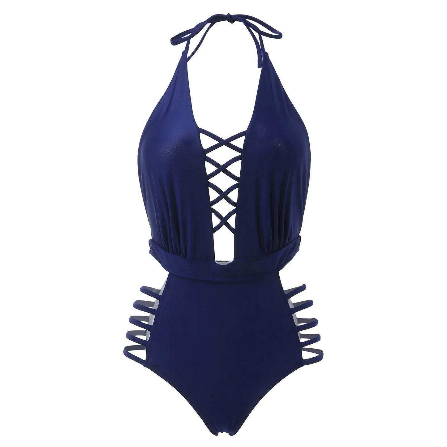 Ocean Temptation Cross-Laced Cut Out Swimsuit Sunset and Swim   