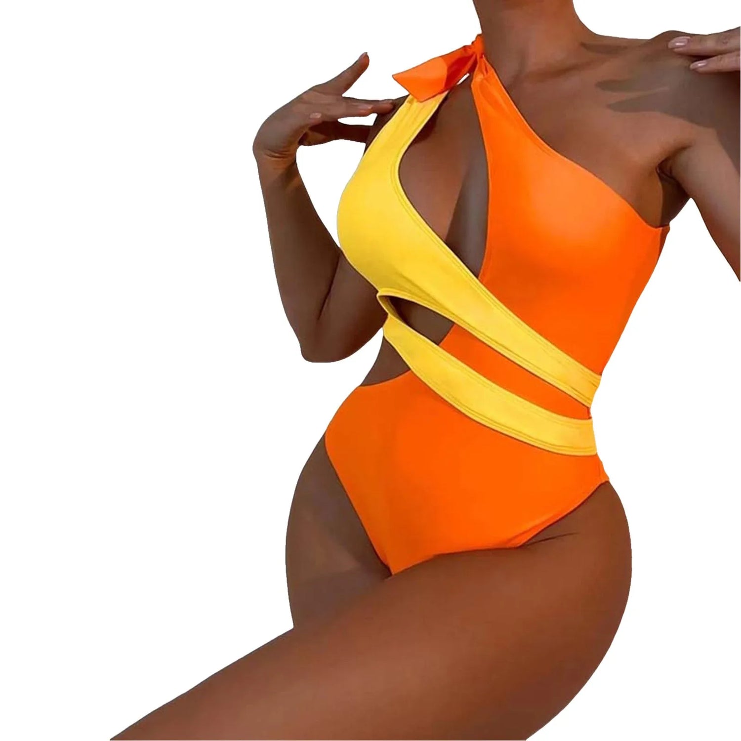 Resort Bow Strap One Shoulder Swimsuit Sunset and Swim   