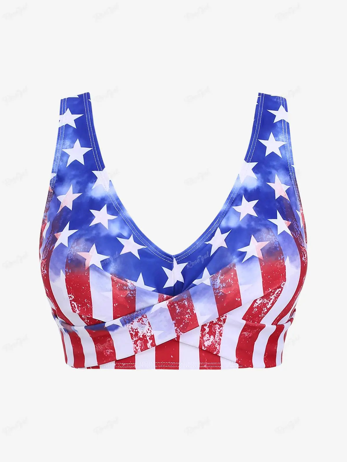 Curvy Confidence American Flag Plus Size Swim Skirt Bikini Set Sunset and Swim   