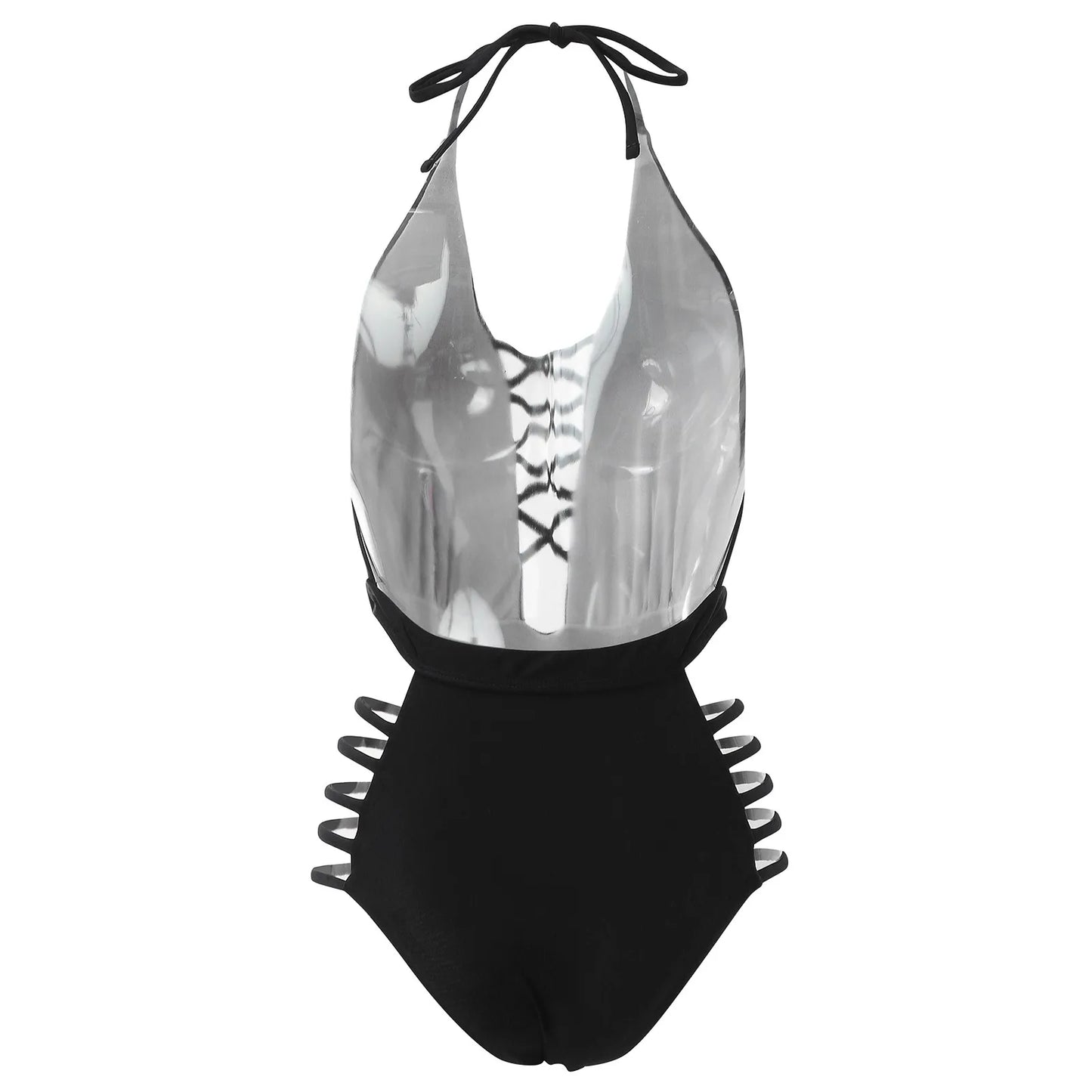 Ocean Temptation Cross-Laced Cut Out Swimsuit Sunset and Swim   