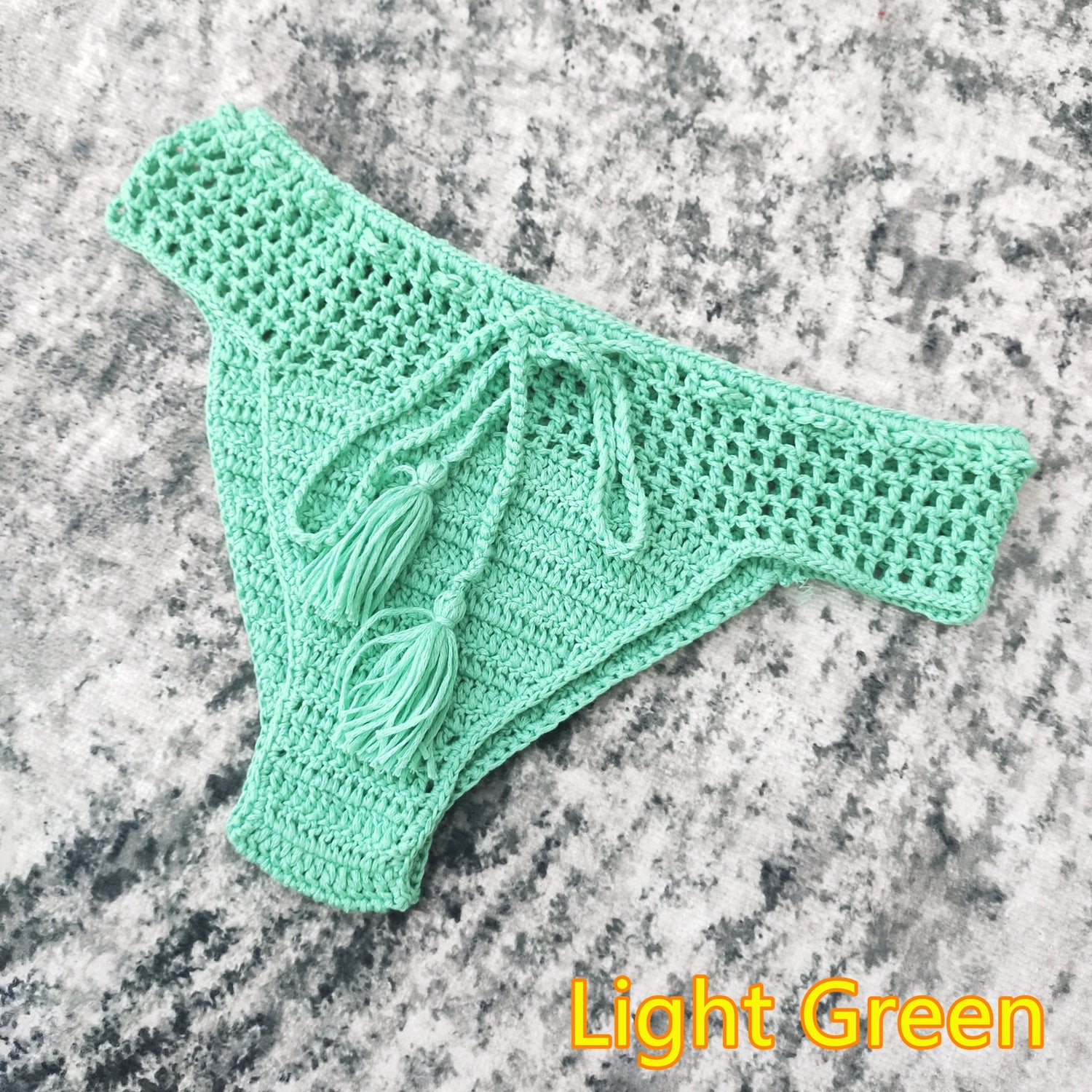 Handmade Tassel Crochet Bikini Bottoms Sunset and Swim Green S 