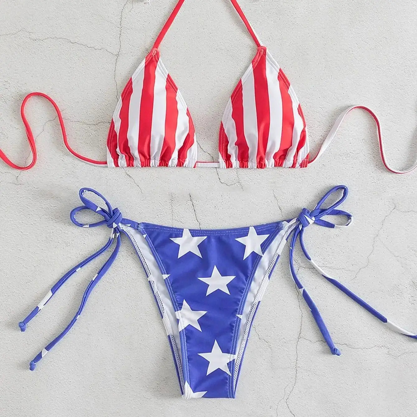 Liberty Love USA Flag Bikini Sunset and Swim   