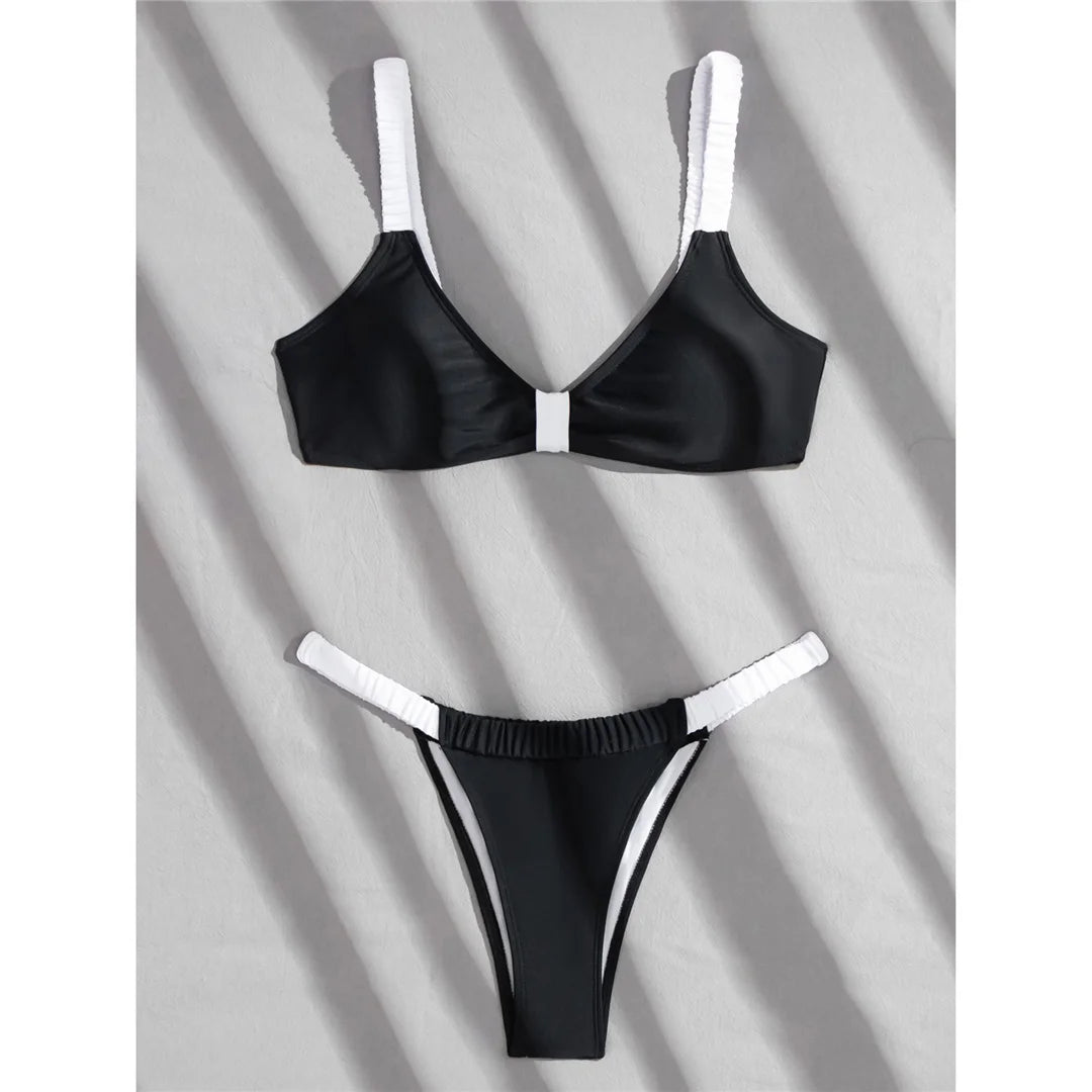 Monochrome Luxe Band Bikini Set Sunset and Swim   