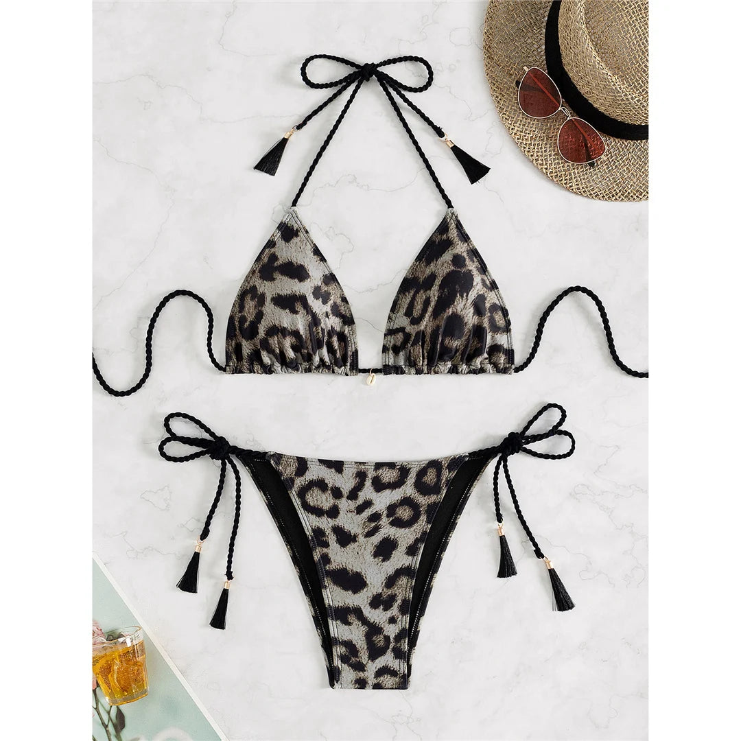 Safari Dreams Leopard Bikini Sunset and Swim