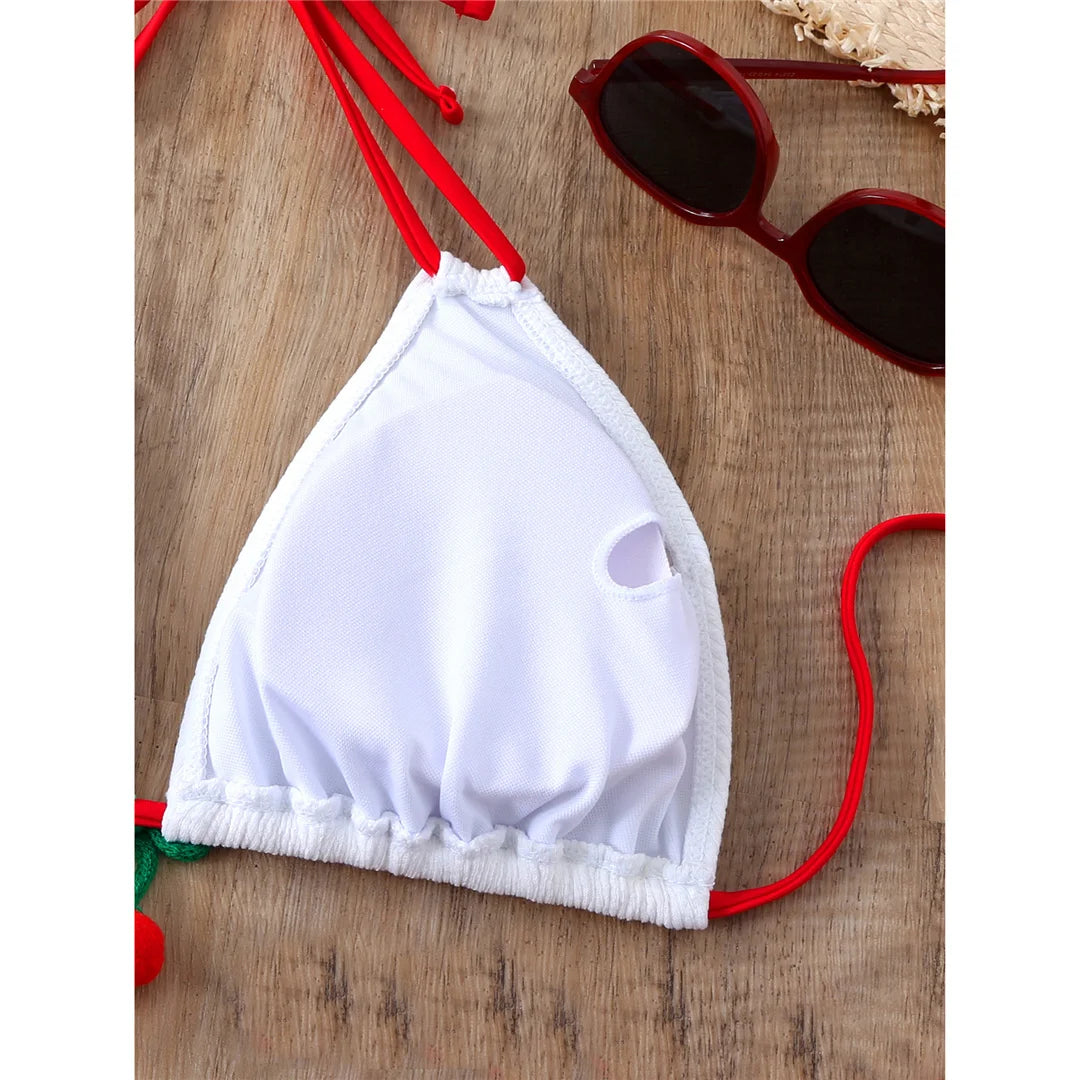 Cherry Bliss Triangle Bikini Sunset and Swim