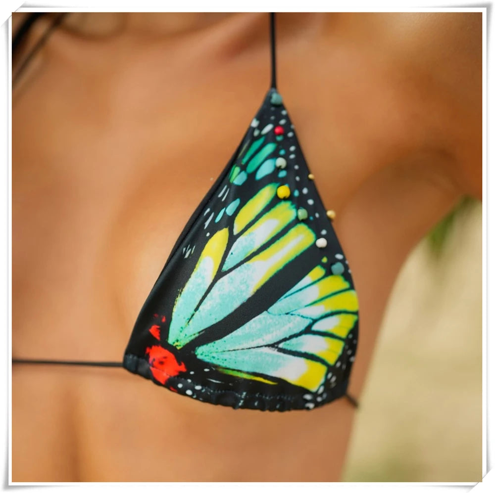 Butterfly Dream Triangle Thong Bikini  Sunset and Swim   
