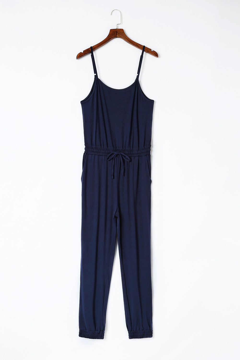 Spaghetti Strap Jumpsuit with Pockets Sunset and Swim Navy S 