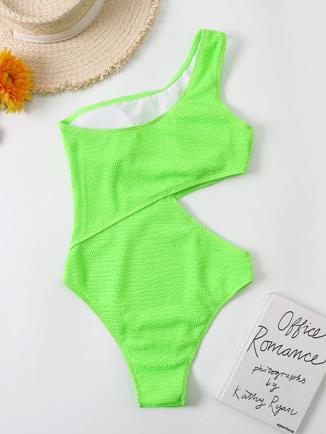 Sunset Vacation  Cutout One Shoulder One-Piece Swimwear Sunset and Swim   