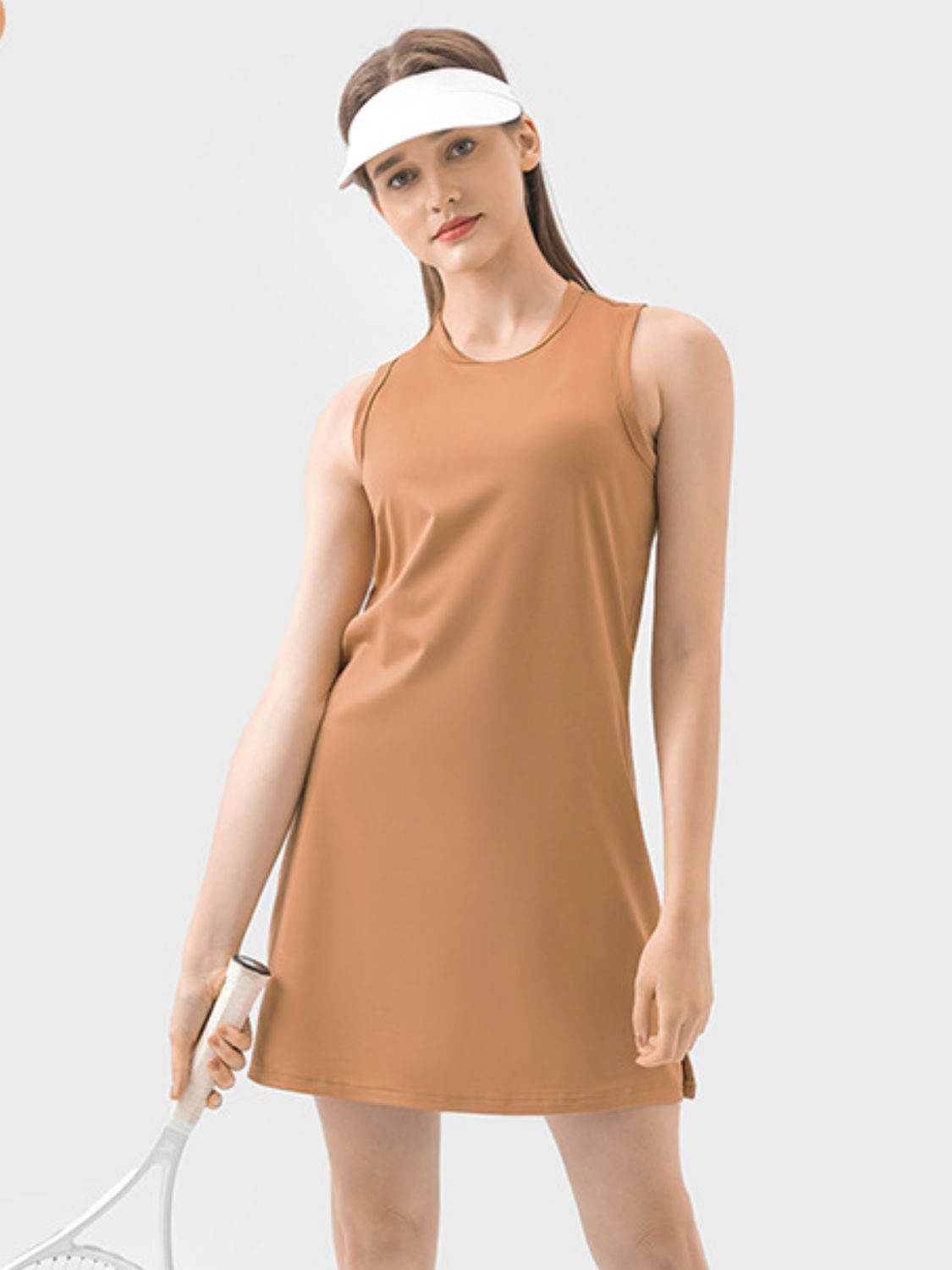 Sunset and Swim  Round Neck Sleeveless Active Dress Sunset and Swim   