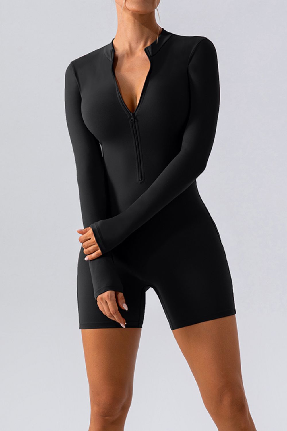 Half Zip Long Sleeve Active Romper Sunset and Swim   