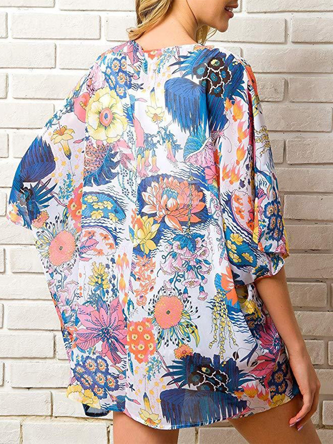 Sunset Vacation  Open Front Half Sleeve Cover-Up  Sunset and Swim   