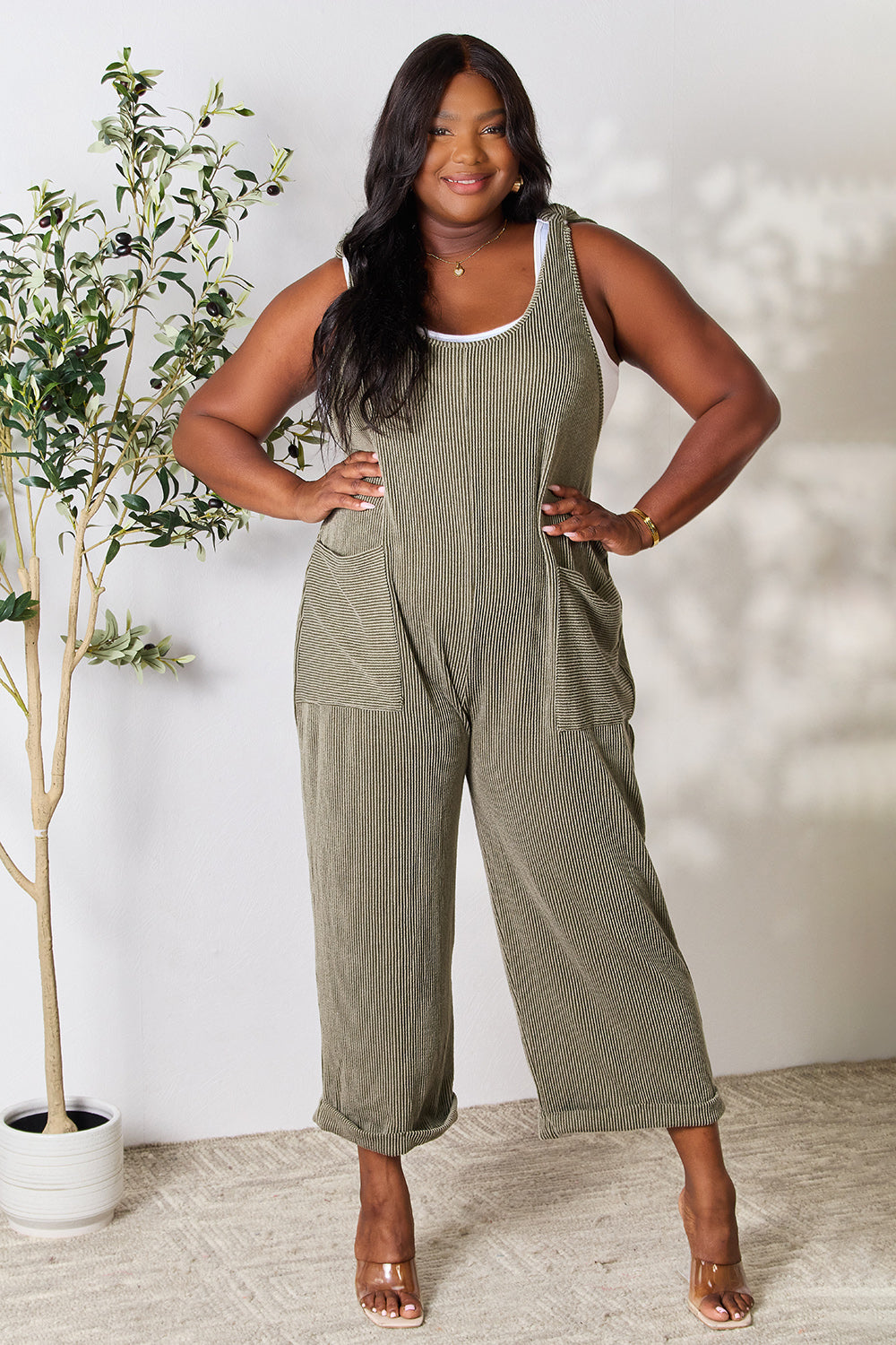 Sunset and Swim  Celeste Plus Size Straight Overall with Pockets Sunset and Swim   