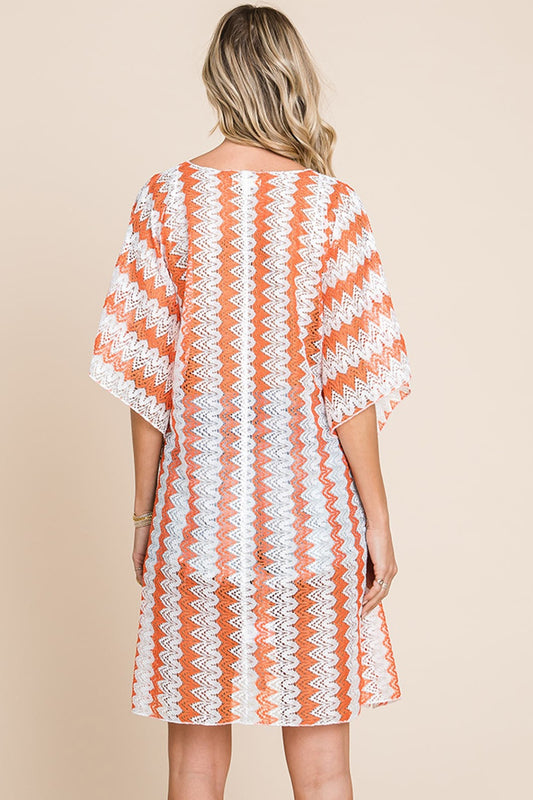 Sunset Vacation  Cotton Bleu by Nu Label Multi Crochet Lace Beach Cover Up  Sunset and Swim   