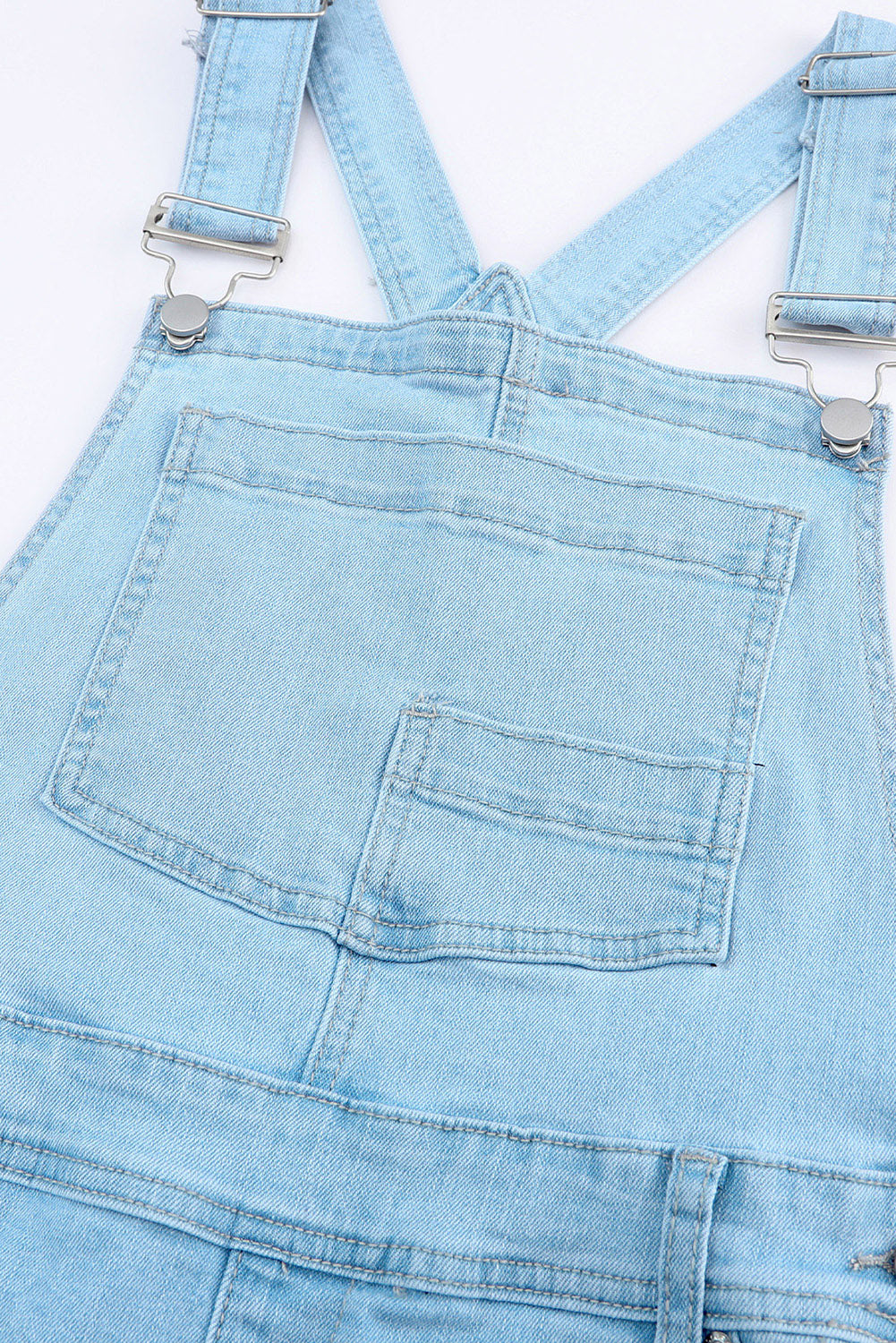 Distressed Denim Overalls with Pockets Sunset and Swim   