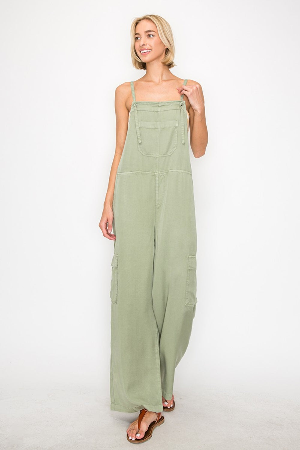 Sunset and Swim  Wide Leg Tencel Overalls Sunset and Swim   