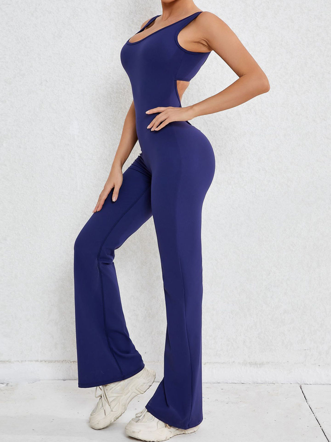 Sunset and Swim  Cutout Wide Strap Scoop Neck Active Jumpsuit  Sunset and Swim   
