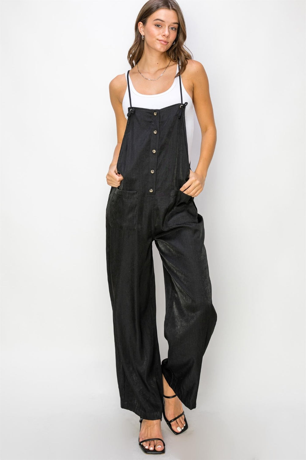 HYFVE Half Button Sleeveless Straight Jumpsuit Sunset and Swim   