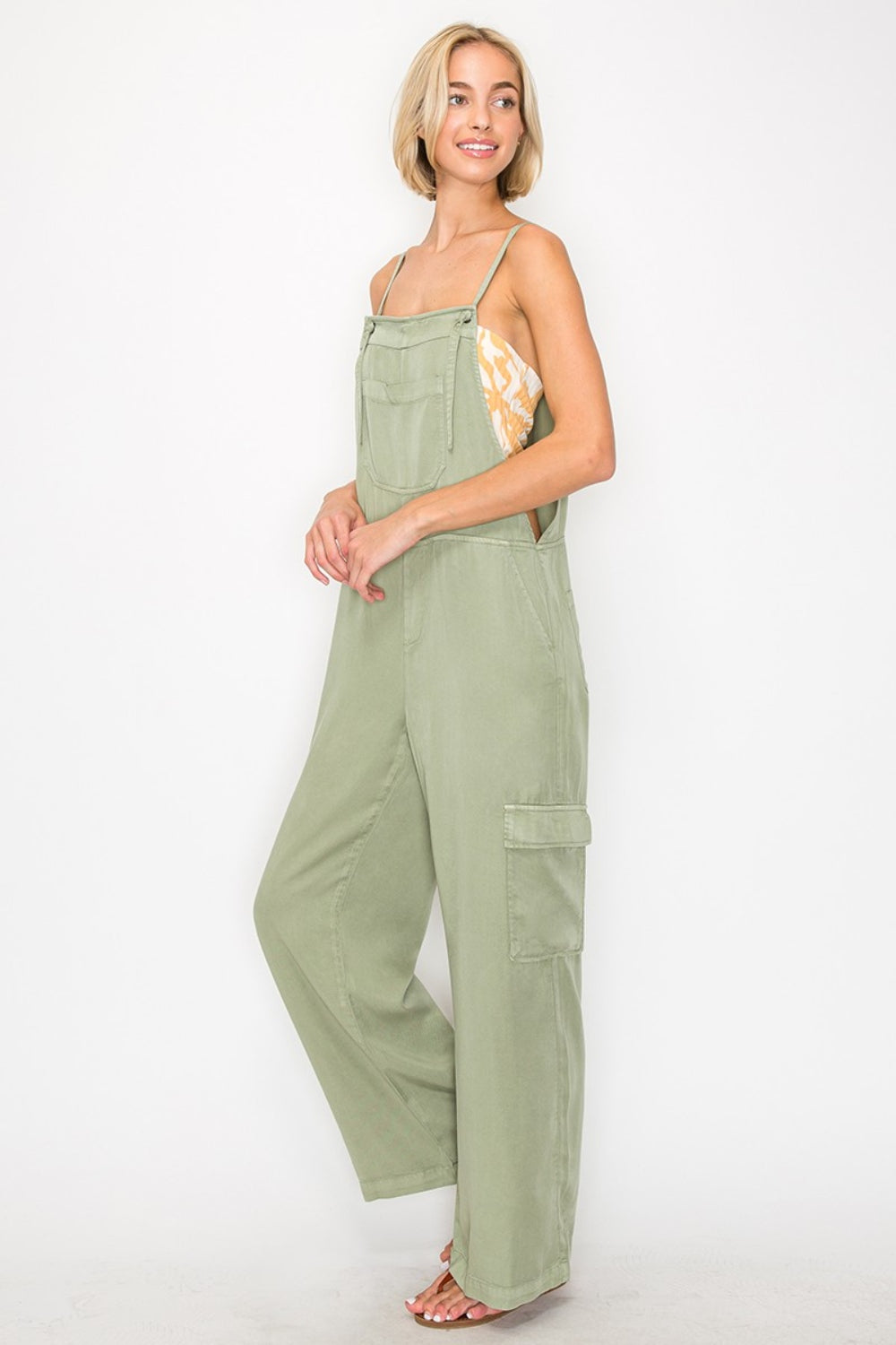 Sunset and Swim  Wide Leg Tencel Overalls Sunset and Swim   