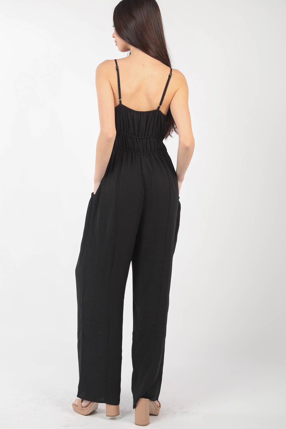 Sunset and Swim  Pintuck Detail Woven Sleeveless Jumpsuit Sunset and Swim   