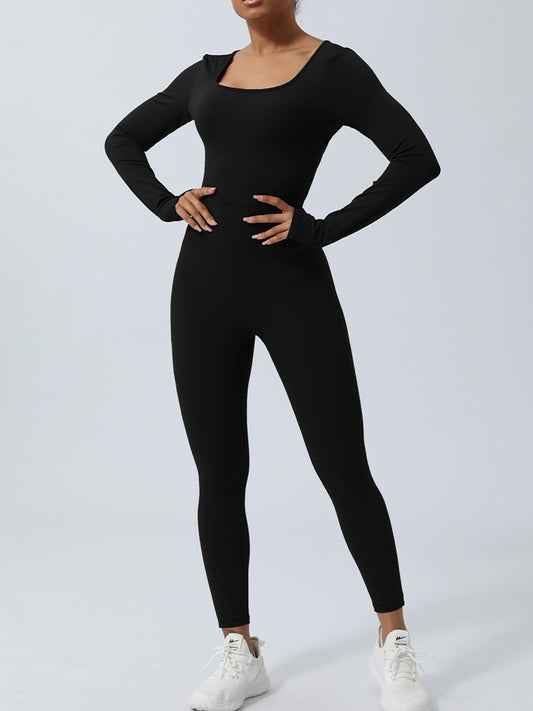 Sunset and Swim  Twisted Backless Long Sleeve Jumpsuit  Sunset and Swim Black S 