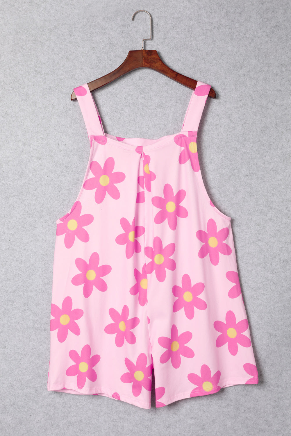 Pocketed Flower Wide Strap Overall Sunset and Swim   