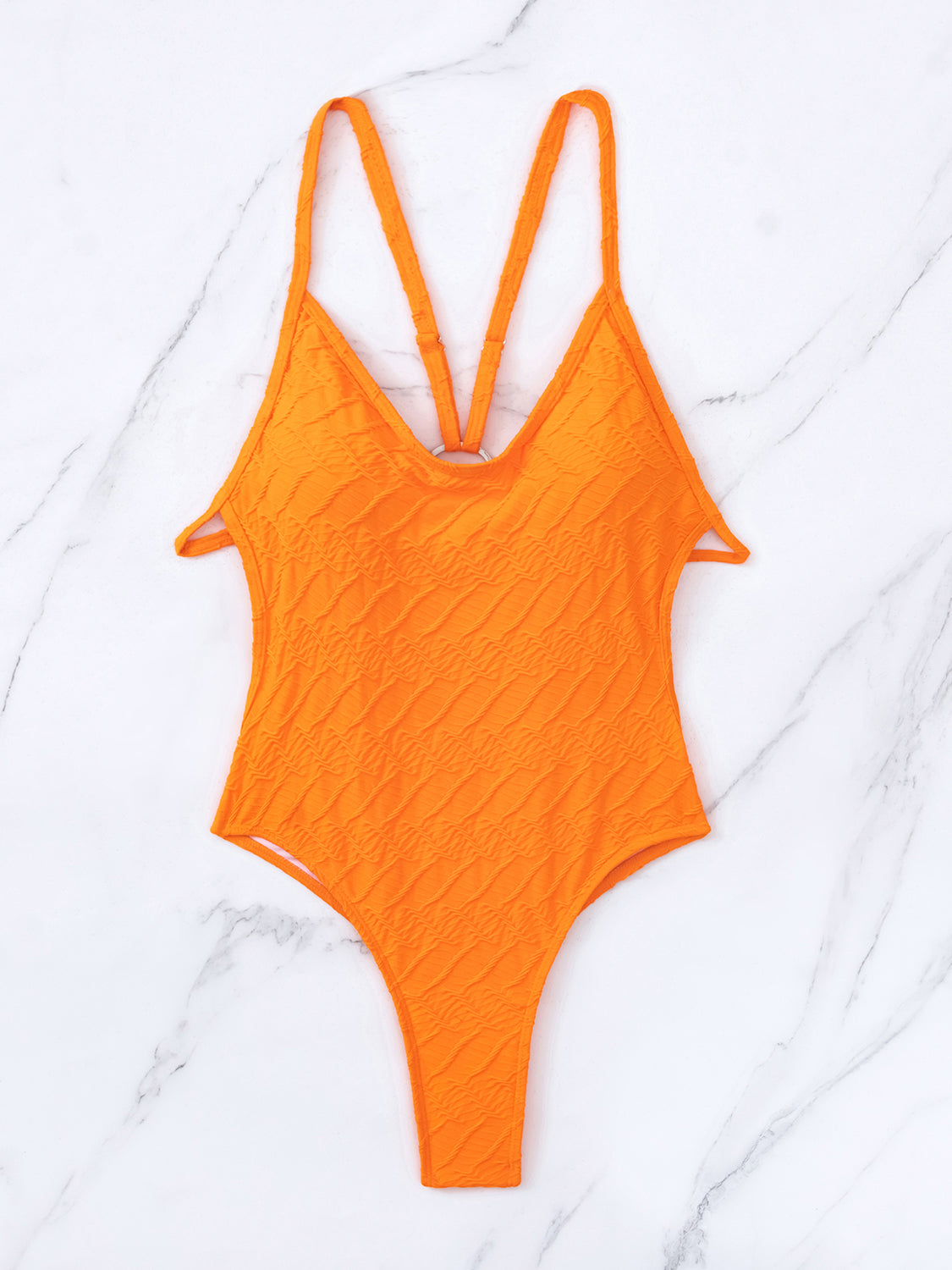 Sunset Vacation  Backless Spaghetti Strap One-Piece Swimwear Sunset and Swim   