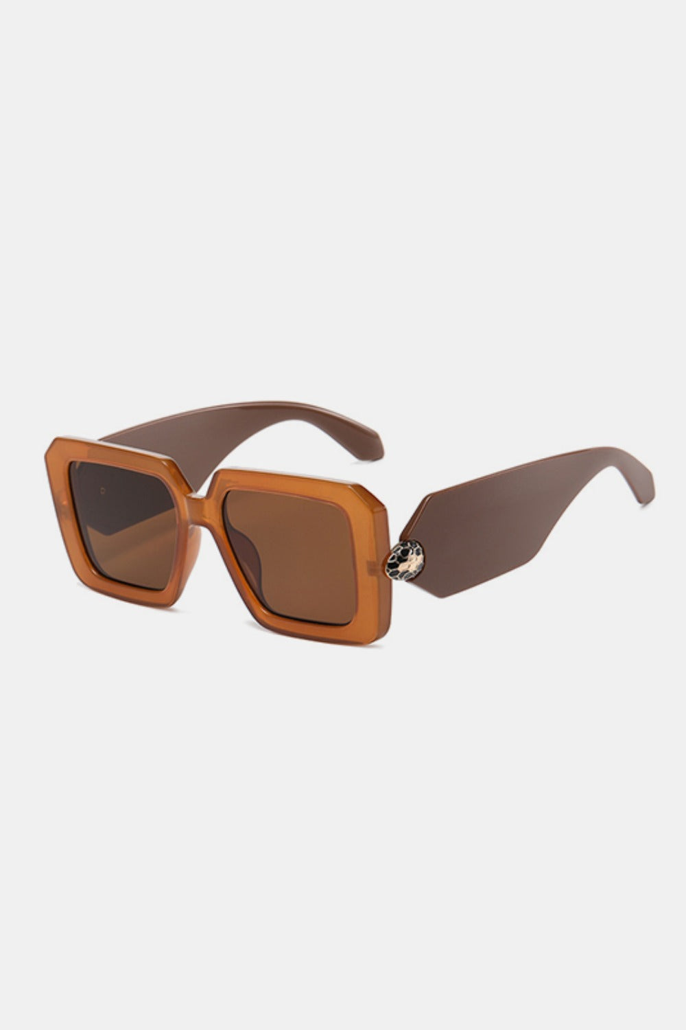 Polycarbonate Frame Square Sunglasses Sunset and Swim Taupe One Size 