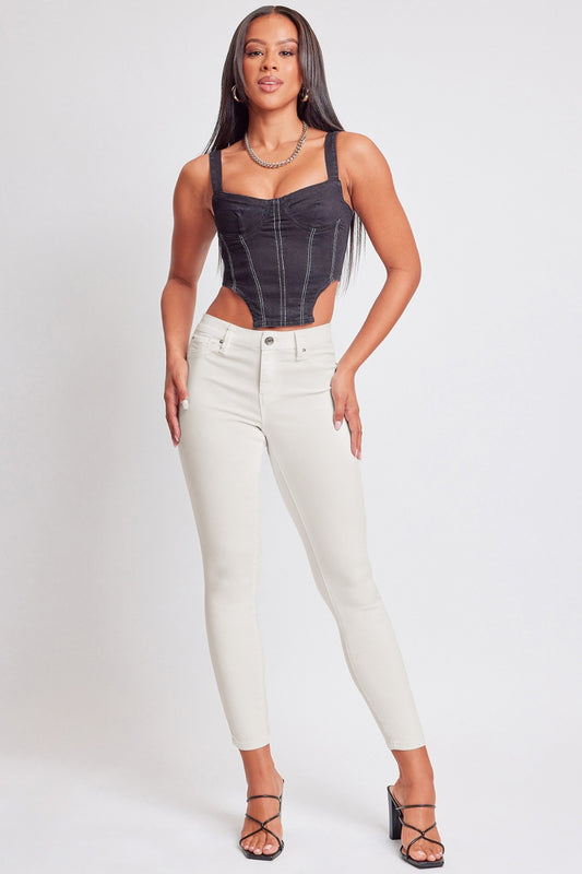 YMI Jeanswear Hyperstretch Mid-Rise Skinny Jeans  Sunset and Swim Vanilla Cream S 